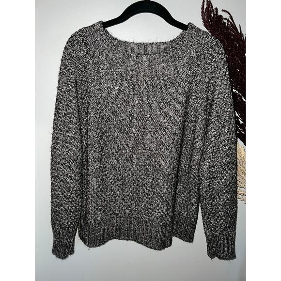 Chaps size L cotton blend pullover sweater black & white knit Ralph Lauren EUC - Picture 1 of 7